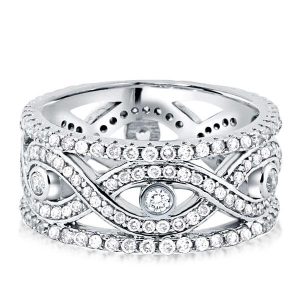 anniversary band - Intertwined Created White Wedding Band (1.62 CT. TW.), Italo jewelry - Online Catalog