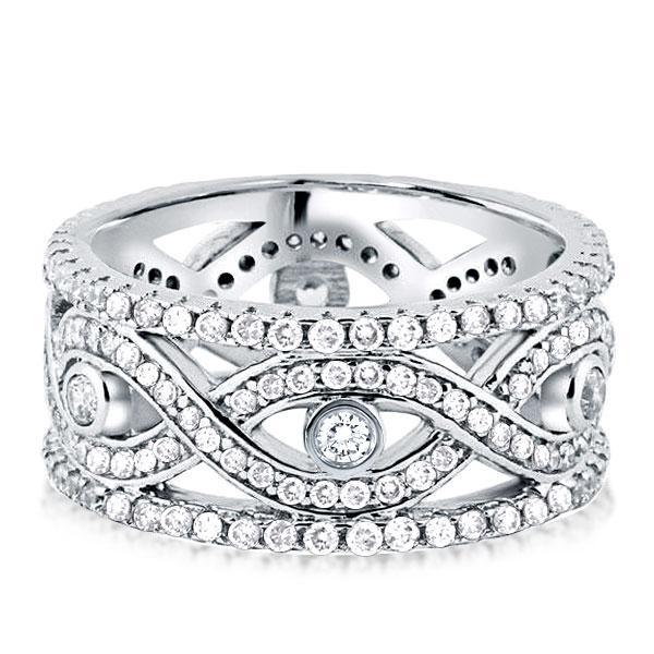 anniversary band - Intertwined Created White Wedding Band (1.62 CT. TW.), Italo jewelry - Online Catalog