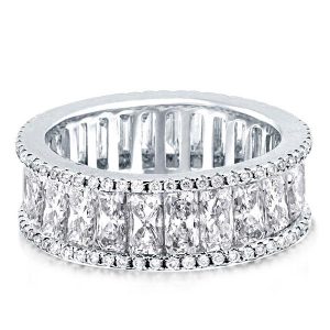 eternity band - Eternity Radiant & Round Wedding Band (6.12 CT. TW.), Italo jewelry - Online Catalog