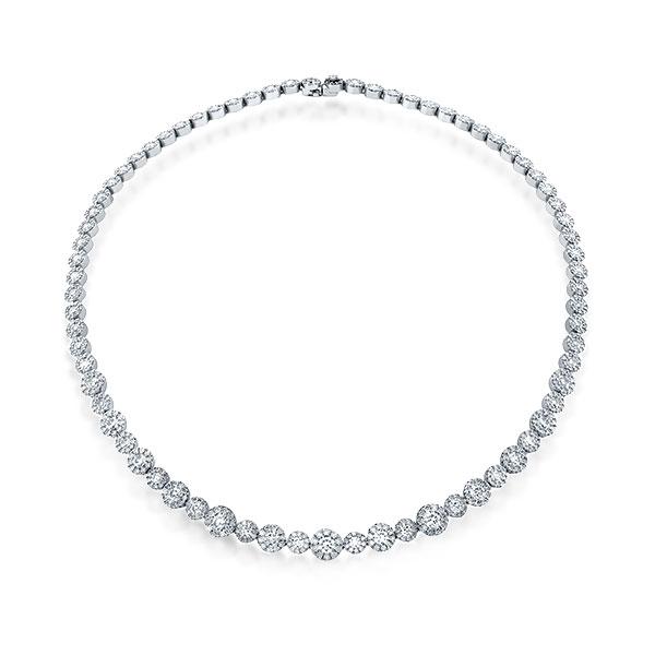 Necklaces - Classic Halo Round Cut Cool Necklace, Apparel & Accessories, Italo jewelry - Online Catalog