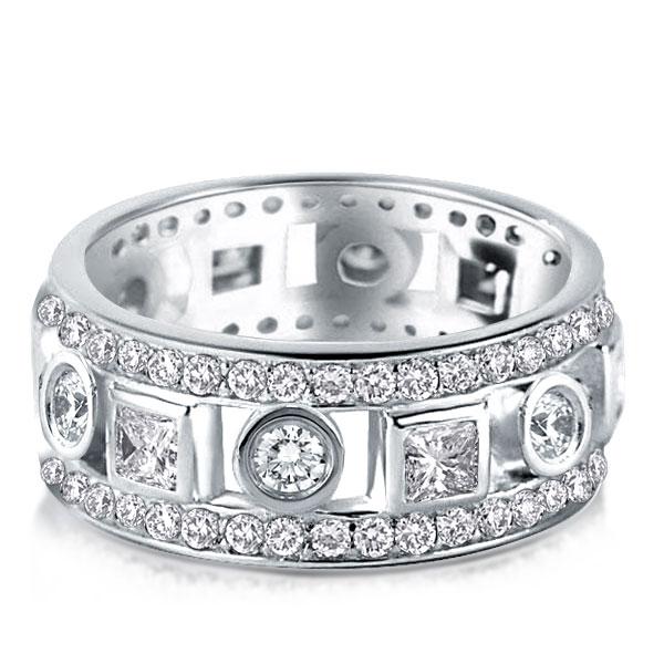 Anniversary band - Italo Art Deco Created White Sapphire Wedding Band(2.40 CT. TW.), Wedding Bands - Apparel & Accessories, Italo jewelry - Online Catalog