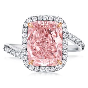 halo engagement rings - Halo Radiant Created Pink Sapphire Engagement Ring, Italo jewelry - Online Catalog