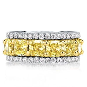 Eternity band - Eternity Multi Row Yellow Topaz Cushion Cut Wedding Band, Apparel & Accessories, Italo jewelry - Online Catalog