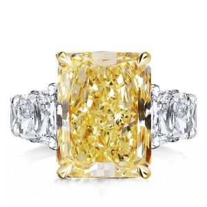 unique engagement rings - Yellow Radiant Eternity Two Tone Engagement Ring, Italo jewelry - Online Catalog