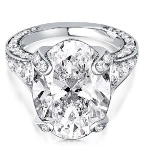 unique engagement rings - Italo Unique Cathedral Oval Cut Engagement Ring, Italo jewelry - Online Catalog