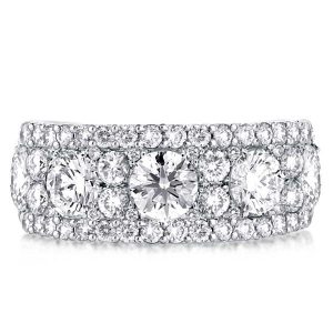 classic band - Triple Row Round Cut Classic Wedding Band, Italo jewelry - Online Catalog