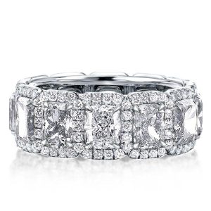 Eternity band - Italo Halo Cushion Cut Wedding Band Eternity Wedding Band, Apparel & Accessories, Italo jewelry - Online Catalog