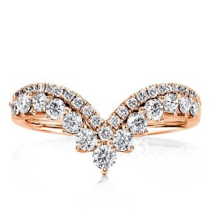 anniversary band - Italo Rose Gold Ring Chevron Wedding Band For Women, Italo jewelry - Online Catalog