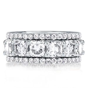 Eternity band - Triple Row Cushion Cut Wedding Band, Apparel & Accessories, Italo jewelry - Online Catalog