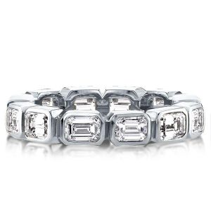 Classic band - Classic Emerald Cut Bezel Wedding Band, Italo jewelry - Online Catalog
