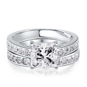 Bridal sets rings - Italo Classic Princess Created White Sapphire Bridal Set, Italo jewelry - Online Catalog