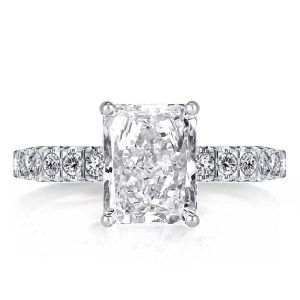 classic engagement rings - Double Hidden Halo Radiant Cut Engagement Ring, Italo jewelry - Online Catalog