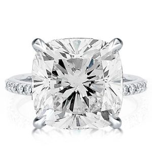 Classic engagement Rings - Classic Hiden Halo Cushion Cut Engagement Ring, Italo jewelry - Online Catalog