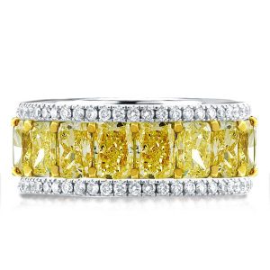 Eternity band - Two Tone Triple Row Cushion Yellow Wedding Band, Apparel & Accessories, Italo jewelry - Online Catalog