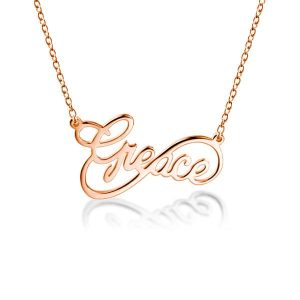 personalized Necklaces - Rose Gold Personalized Name Infinity Necklace, Apparel & Accessories, Italo jewelry - Online Catalog