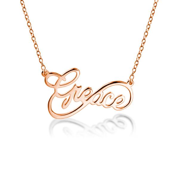 personalized Necklaces - Rose Gold Personalized Name Infinity Necklace, Apparel & Accessories, Italo jewelry - Online Catalog