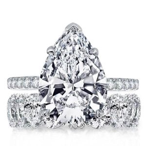 Bridal sets rings - Italo Pear Cut Engagement Rings Sets In Sterling Silver, Italo jewelry - Online Catalog
