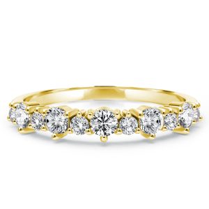 Classic band - Golden Half Eternity Round Wedding Band, Italo jewelry - Online Catalog