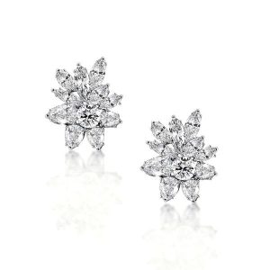Earrings - Round & Marquise Cut White Sapphire Stud Earrings, Apparel & Accessories, Italo jewelry - Online Catalog