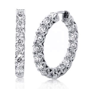 earrings - Round Cut Silver Hoop Earrings For Women, Italo jewelry - Online Catalog
