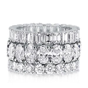 Eternity band - Triple Row Oval & Round & Emerald Cut Unique Wedding Band, Apparel & Accessories, Italo jewelry - Online Catalog