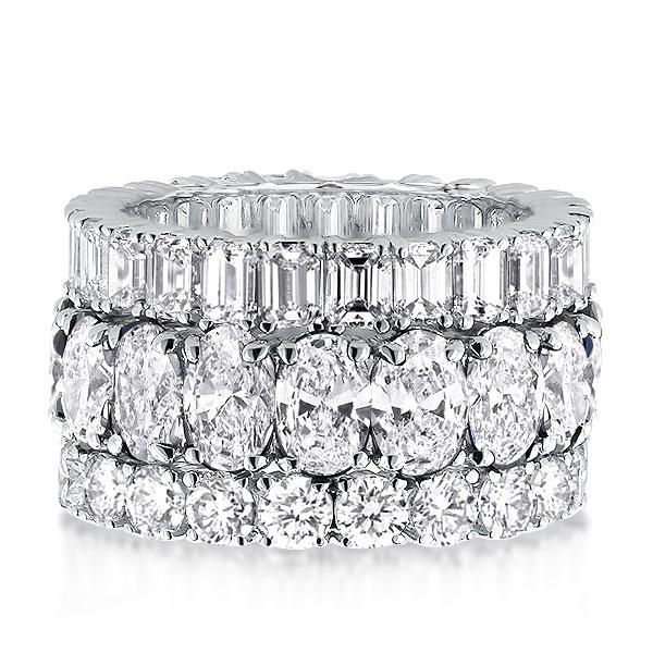 Eternity band - Triple Row Oval & Round & Emerald Cut Unique Wedding Band, Apparel & Accessories, Italo jewelry - Online Catalog