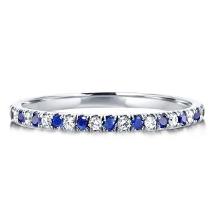 classic band - Italo Round Cut Bule & White Wedding Band For Women, Italo jewelry - Online Catalog