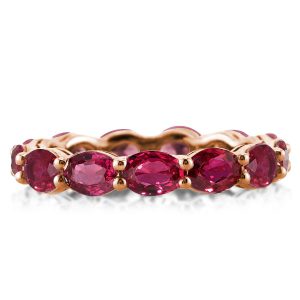 Eternity band - Eternity Rose Gold Ruby Oval Wedding Band, Apparel & Accessories, Italo jewelry - Online Catalog