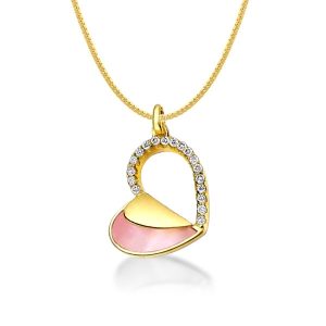 Necklaces - Gold Heart Round Cut Pendant Necklace, Apparel & Accessories, Italo jewelry - Online Catalog