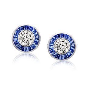 earrings - Halo Round Cut Stud Earrings, Italo jewelry - Online Catalog