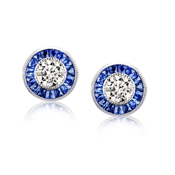 Earrings - Halo Round Cut Stud Earrings, Apparel & Accessories, Italo jewelry - Online Catalog