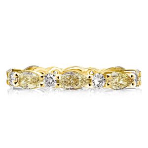 eternity band - Golden Yellow Topaz Pear & Round Cut Wedding Band, Italo jewelry - Online Catalog