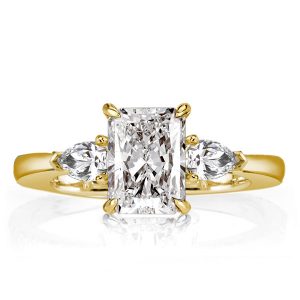 Three stone rings - Golden Three Stone Radiant Cut Engagement Ring, Three stone rings, Italo jewelry - Online Catalog