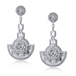 Earrings - Round Cut Drop Flower Earrings, Apparel & Accessories, Italo jewelry - Online Catalog