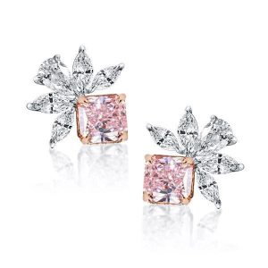 Earrings - Marquise & Cushion Cut Stud Pink Earrings For Women, Apparel & Accessories, Italo jewelry - Online Catalog