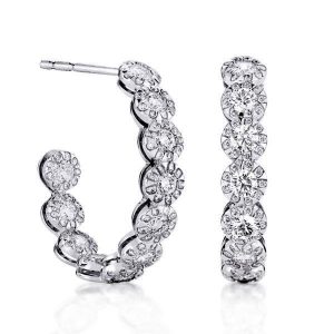 Earrings - Round Cut Hoop Women's Earrings, Apparel & Accessories, Italo jewelry - Online Catalog
