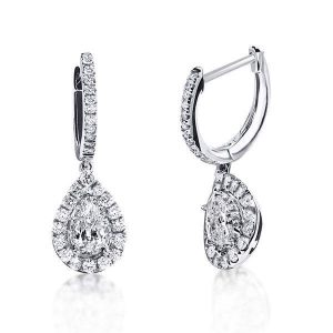 Earrings - Halo Pear Cut Fashion Hoop Earrings, Apparel & Accessories, Italo jewelry - Online Catalog