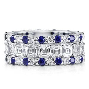 3pc wedding sets rings - Italo Eternity Wedding Band For Women Stackable Ring Set, Italo jewelry - Online Catalog