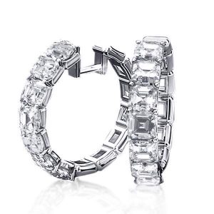 Earrings - Womens Asscher Cut Hoop Earrings, Apparel & Accessories, Italo jewelry - Online Catalog