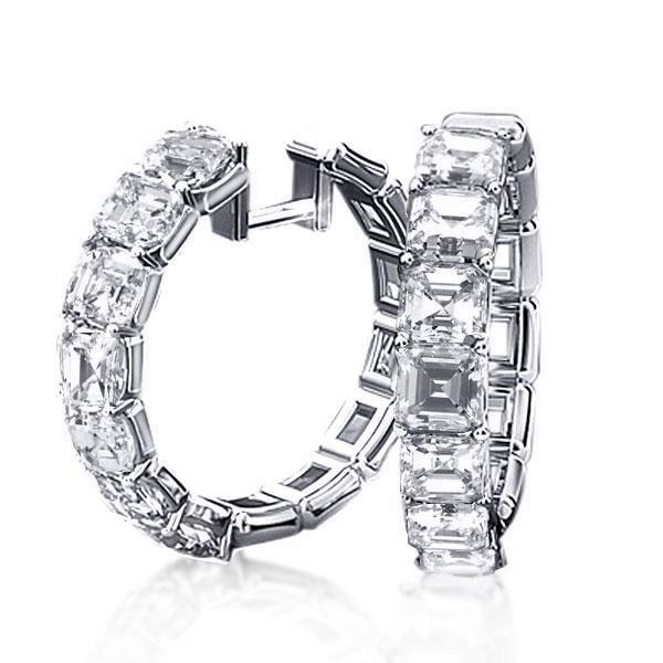 Earrings - Womens Asscher Cut Hoop Earrings, Apparel & Accessories, Italo jewelry - Online Catalog