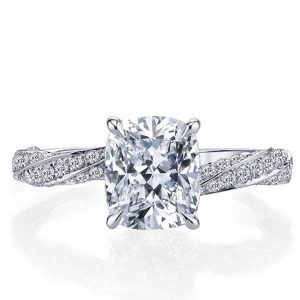 Unique rings - Italo Twist Shank Created White Sapphire Engagement Ring, Italo jewelry - Online Catalog