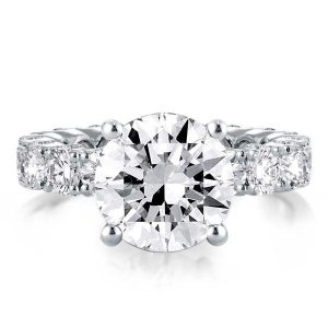 unique engagement rings - Classic Eternity Prong Round Cut Simple Engagement Ring, Italo jewelry - Online Catalog