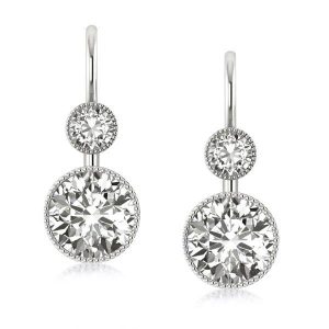earrings - Classic Round Cut Silver Drop Earrings, Italo jewelry - Online Catalog