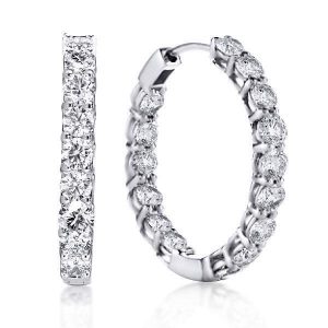 Earrings - Classic Round Cut Hoop Earrings Women Silver, Apparel & Accessories, Italo jewelry - Online Catalog