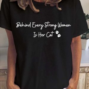 Strong woman round neck short sleeve T-shirt, T-shirts, Lilicloth.com