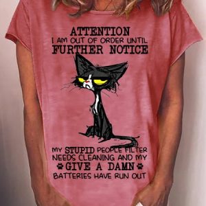 Womens Funny Attention I am Out Of Order T-Shirt, T-shirts, Lilicloth.com