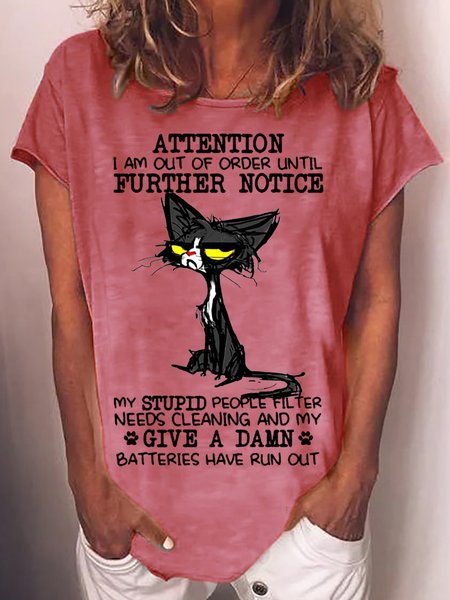 Womens Funny Attention I am Out Of Order T-Shirt, T-shirts, Lilicloth.com