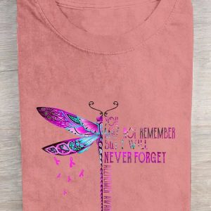 You May Not Remember But I Will Never Forget Dragonfly Alzheimer's Awareness Cotton T-shirt, T-shirts, Lilicloth.com