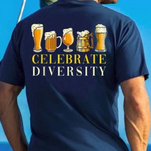 Men Celebrate Diversity Beer Cotton Crew Neck T-Shirt, T-shirts, Lilicloth.com