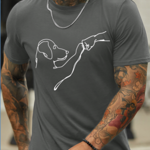 MenвЂ™s Dog Fist Bump Casual Regular Fit T-Shirt, T-shirts, Lilicloth.com